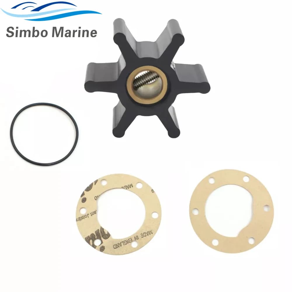 High-quality 6-blade water pump impeller for Yanmar marine engines with gaskets.